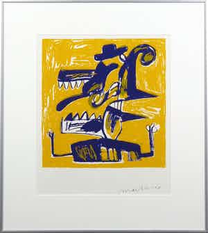 Anton Martineau - Zeefdruk, Zonder titel - Ingelijst verkocht voor € 35!