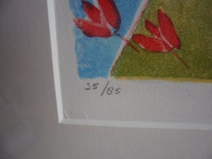 Ada Breedveld - Zeefdruk,Titel, "Morning Glory". kopen? Bied vanaf 80!