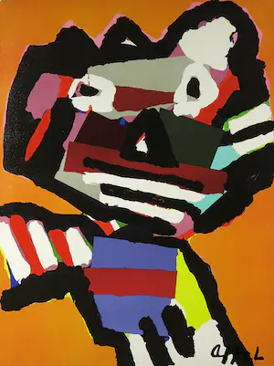 Karel Appel - Zeefdruk op doek, Catface - Ingelijst kopen? Bied vanaf 150!