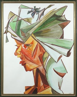 Niet of onleesbaar gesigneerd - Aquarel, Zonder titel - Ingelijst kopen? Bied vanaf 1!
