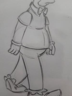 Matt Groening - originele productie tekening, The Simpsons, Krusty The Clown, ingelijst kopen? Bied vanaf 70!