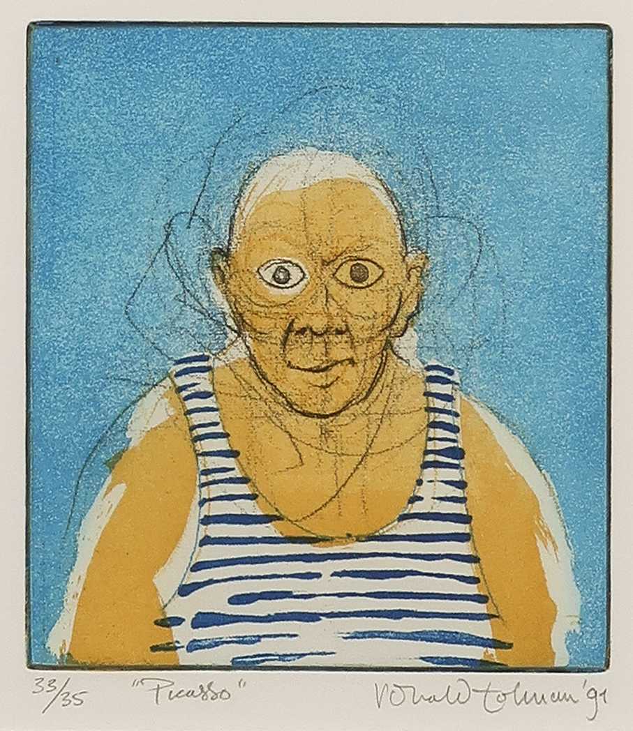Ronald Tolman - Ets en aquatint, Picasso - Ingelijst kopen? Bied vanaf 80!