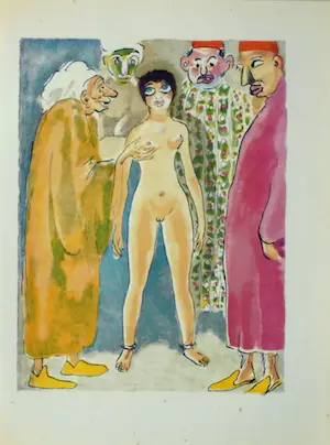 Kees van Dongen - Houtgravure 1955 - " Les Experts " - 1001 nacht kaufen? Bieten Sie von 30!