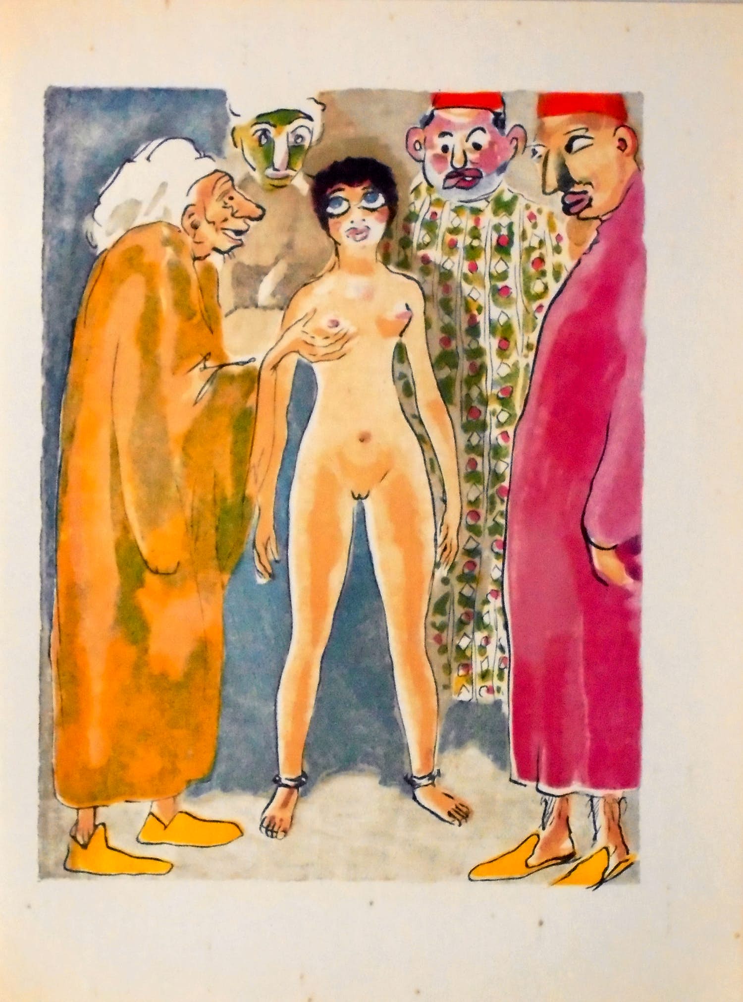 Kees van Dongen - Houtgravure 1955 - " Les Experts " - 1001 nacht kopen? Bied vanaf 30!
