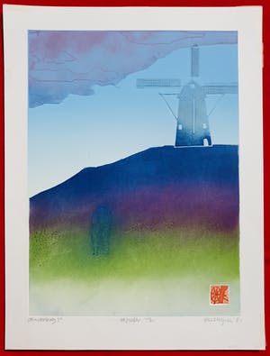 Ries Kleijnen - De molenberg 3, ets/zeefdruk kopen? Bied vanaf 35!
