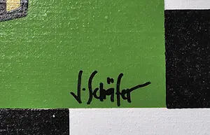 Jacqueline Schäfer - Cow Green op linnen - 99 ex. kopen? Bied vanaf 59!