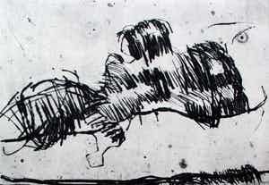 Wilfred Voet - Ets: "Zwarte wolk" - 1963 verkocht voor € 45!