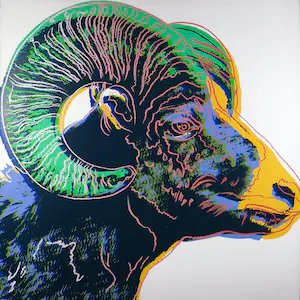 Andy Warhol - Bighorn Ram uit de serie Endangered Species - Ingelijst (Groot) kopen? Bied vanaf 1!