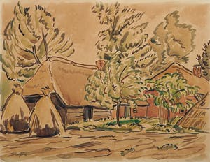 Jan Sluijters (jr.) - Aquarel, Boerderij kopen? Bied vanaf 40!