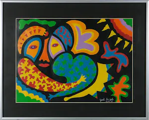 Gert Engels - Acryl op papier, Zonder titel - Ingelijst kaufen? Bieten Sie von 35!