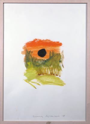 Threes Rijssenbeek - Acryl op papier, Zonder titel - Ingelijst kopen? Bied vanaf 35!