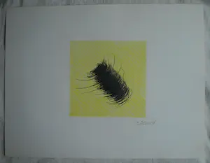 René Klinkers - Potlood / conté , Geel vierkant met halve cirkels - gesigneerd kopen? Bied vanaf 30!