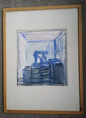 Selma Trapman - Klimmende figuur (Figuur IV) - Aquarel - 1982 kopen? Bied vanaf 1!