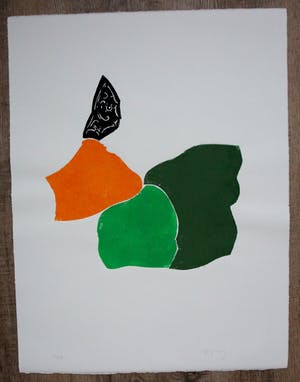 Norbert Prangenberg - Linosnede: "Besuch in Urach" kopen? Bied vanaf 80!