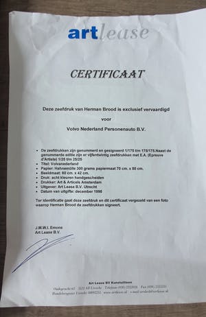 Herman Brood - Volvo - zeefdruk - gesigneerd - 1998 - 175 ex. kopen? Bied vanaf 1!