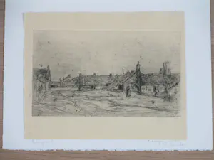 Floris Verster - Gezicht op Katwijk - Ets kopen? Bied vanaf 75!