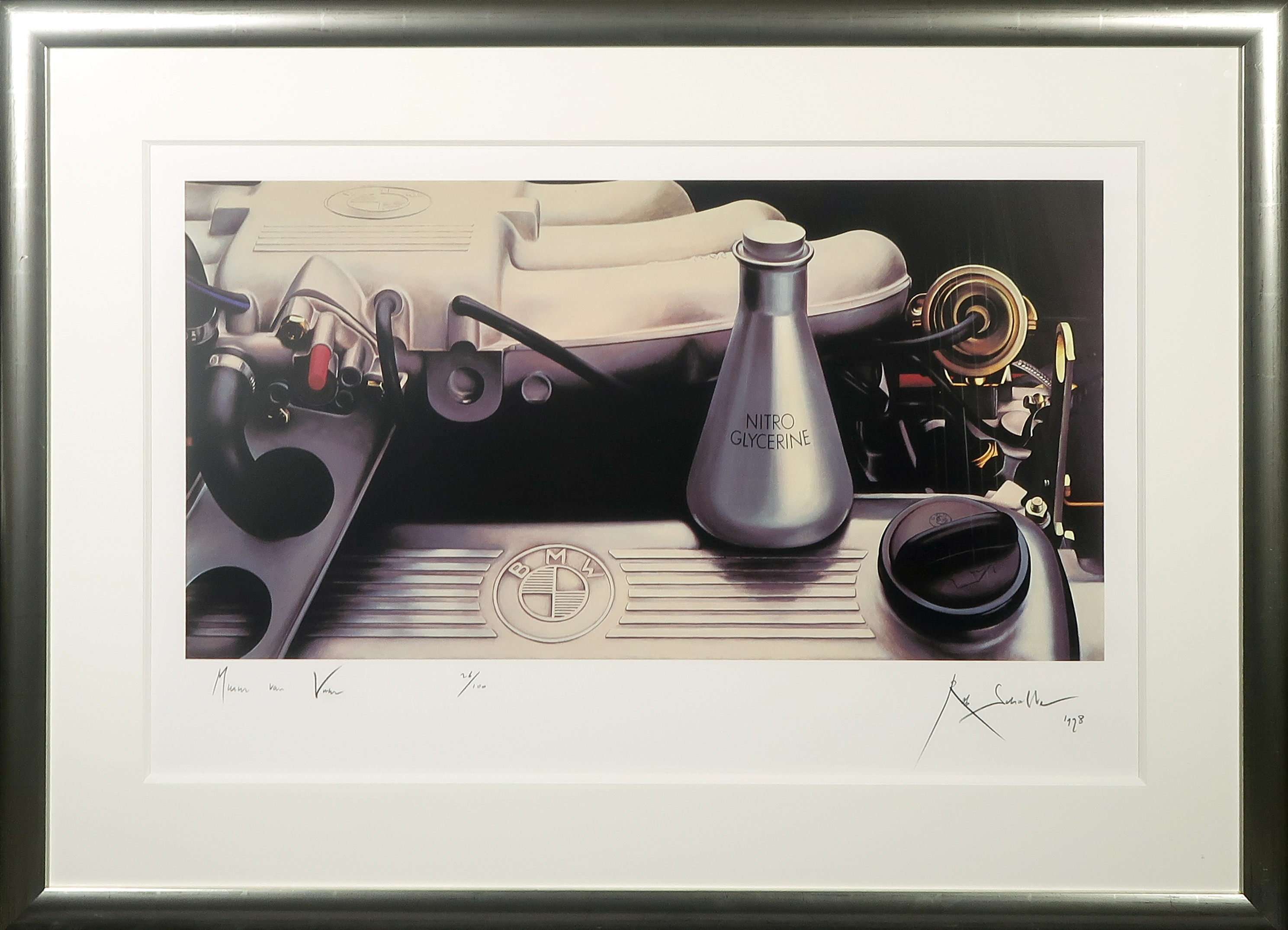 Rob Scholte - Zeefdruk, Muur van Vuur - Ingelijst verkocht voor € 150!