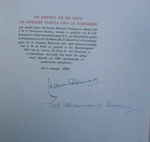Jeanne Bieruma Oosting - 12 etsen in boek "fabels van la fontaine" (gesigneerd) kopen? Bied vanaf 495!