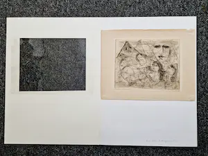 Ria Exel - Bijzondere monochrome droge naald Ets "sirenen" 1967 - 2e druk - gesigneerd kopen? Bied vanaf 31!