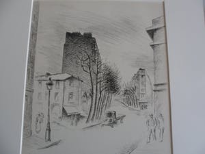 Maurice Asselin - 2 Etsen. titel, "Belleville à vol d'âme". kopen? Bied vanaf 20!