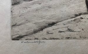 Willem Witjens - Dorp in de Winter - Ets kopen? Bied vanaf 55!