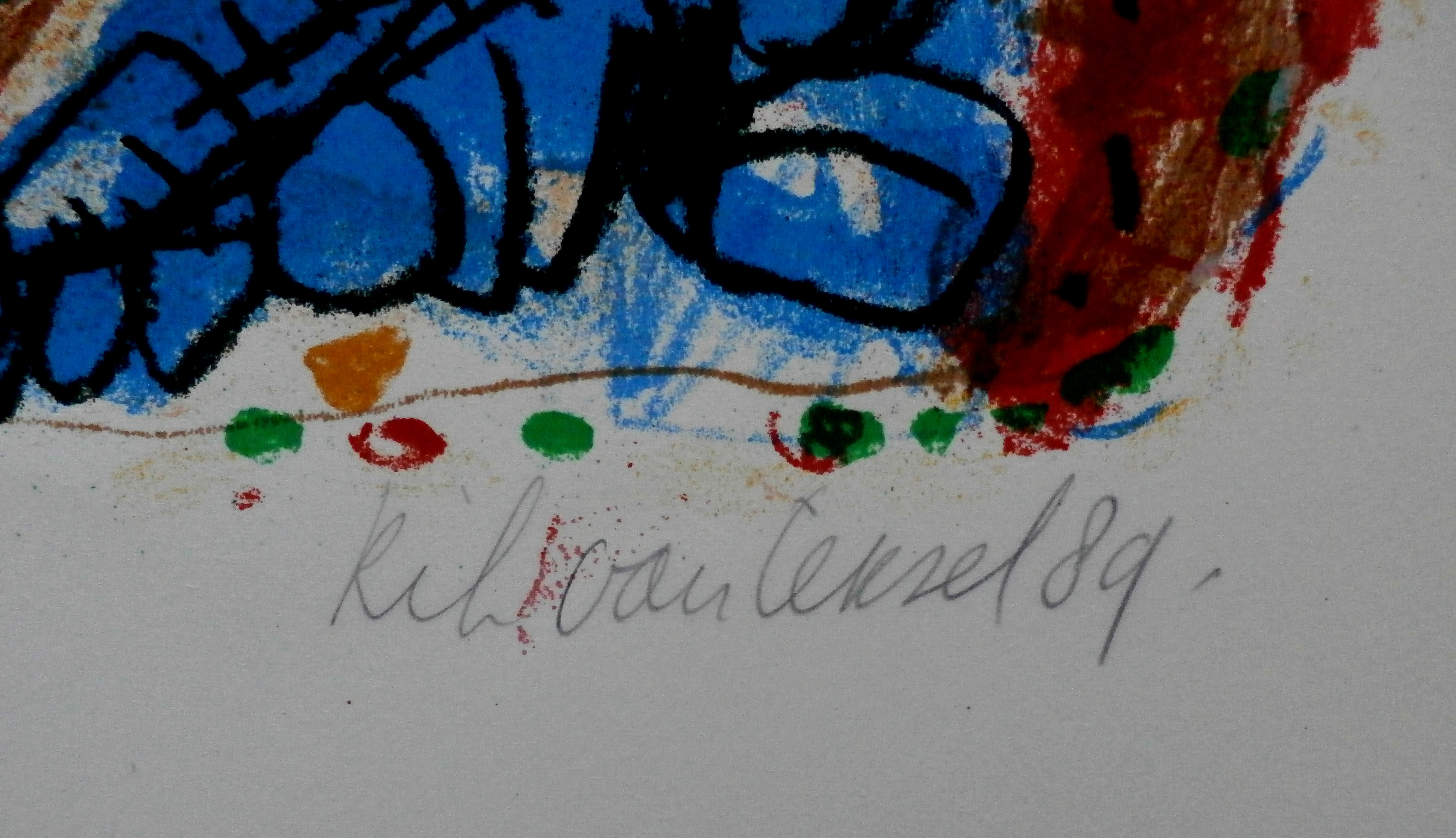 Rik van Iersel - zeefdruk: nachtelijke ontmoeting - 1989 kopen? Bied vanaf 35!