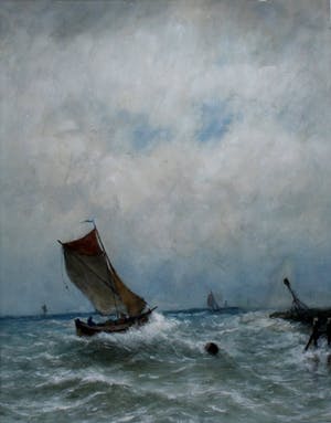 Marinus Heijl - aquarel: op zee kopen? Bied vanaf 150!