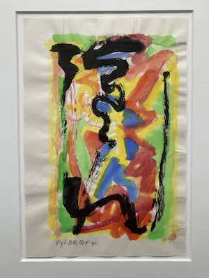 Ernst Vijlbrief - zonder titel, aquarel op papier - ingelijst - gesigneerd - 1992 kopen? Bied vanaf 50!