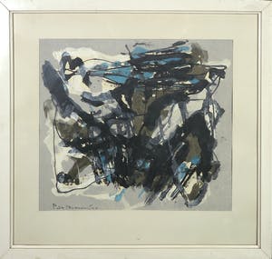 Piet Roovers - Gouache op papier, Compositie - Ingelijst kopen? Bied vanaf 100!