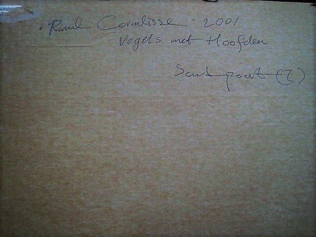 Ruud Cornelisse - Krachtige post CoBrA Gouache "Vogels met hoofden" 2001 gesigneerd kopen? Bied vanaf 1!