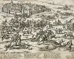 Frans Hogenberg - Gravure, Beleg van Stenay door de hertog van Lotharingen verkauft für € 35!