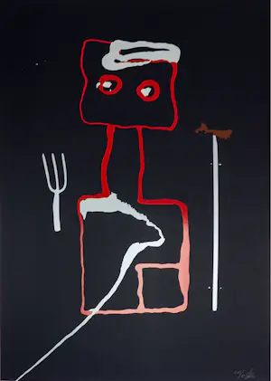 Theos - Zeefdruk, Lot van 4 abstracte figuren kaufen? Bieten Sie von 70!
