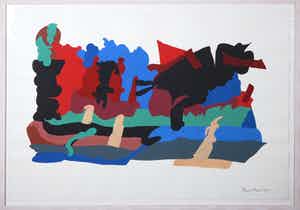 Henri Plaat - Gouache, Zonder titel - Ingelijst (Groot) verkocht voor € 100!