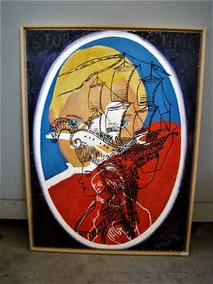 Ramon Jan Vet - Spectaculair Groot Pop-Art olieverf op doek "Good Feeling" Galerieprijs 2800€!! verkocht voor € 20!