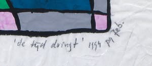 Piet Quekel - Gouache op rijstpapier, De tijd dringt - Ingelijst kopen? Bied vanaf 1!