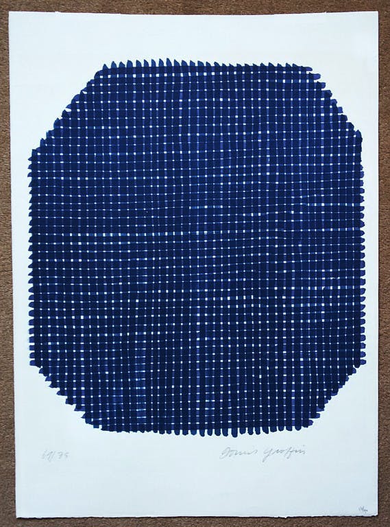 Daniel Graffin - Compositie van blauwe lijnen, litho kopen? Bied vanaf 95!