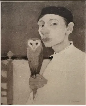 Jan Mankes - Heliogravure " Zelfportret met uil " kopen? Bied vanaf 135!