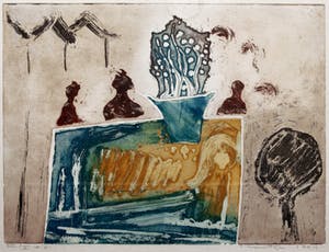 Jan Montyn - "Interior, Cambodja II", 1994, III/V - Ets op papier kopen? Bied vanaf 50!