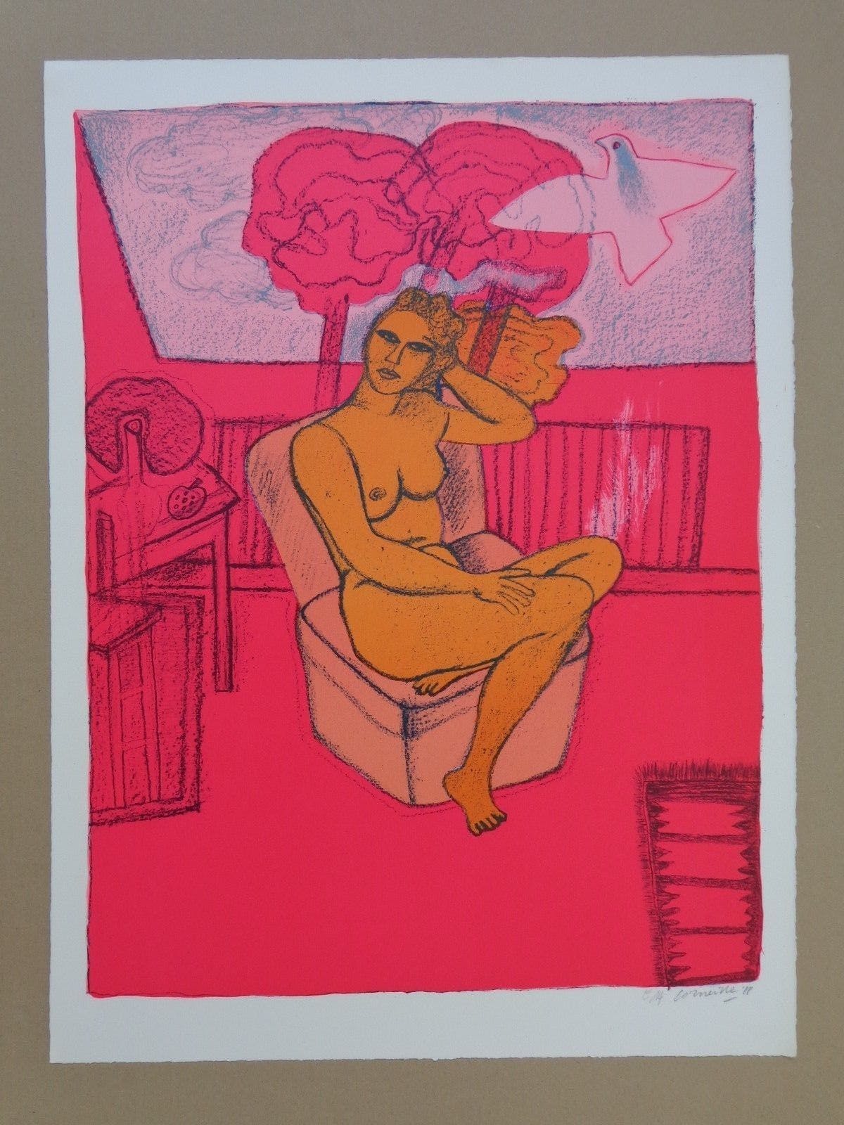 Corneille - ORANJE NAAKT / KLEURZEEFDRUK / 74x55cm / SIG / 1988 kopen? Bied vanaf 195!