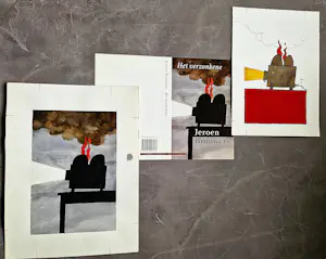 Frits Müller - Twee gem. technieken voor boekomslag "het Verzonkene" jeroen Brouwers kopen? Bied vanaf 78!