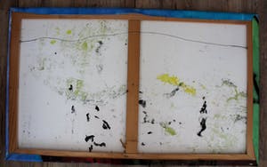 Herman Brood - acryl op zeildoek: Kop - 1999 (Groot!) + foto's Brood met werk kopen? Bied vanaf 3750!