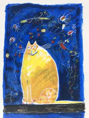Franz Lauter - Cat in yellow verkocht voor € 65!