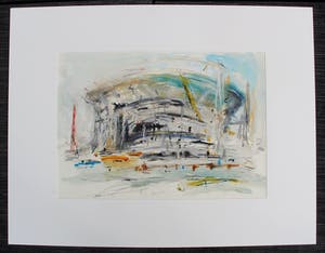 Hans Hellingwerf - gemengde techniek: Johan Cruijff arena, Amsterdam kopen? Bied vanaf 75!