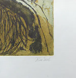 Ria Exel - Persoon met lam, aquatint ets kopen? Bied vanaf 45!