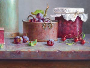 Hans Habraken - Zeer mooi groot stilleven Hans Habraken op paneel. kopen? Bied vanaf 850!