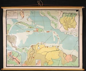 Curiosa - Schoolkaart West-Indie: Suriname, Curacao en de Antillen. kopen? Bied vanaf 1!