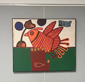 Corneille - Ingelijste zeefdruk op doek Oiseau Libre - Cobra - EA 9/13 kopen? Bied vanaf 800!