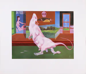 Melle Oldeboerrigter - Lot met handbeschilderde pennendoos en 2 originele litho's kopen? Bied vanaf 200!