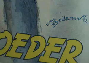 Hans Bolleman - Ingelijst affiche , Werk veilig! Denk aan moeder - 1942 kopen? Bied vanaf 100!