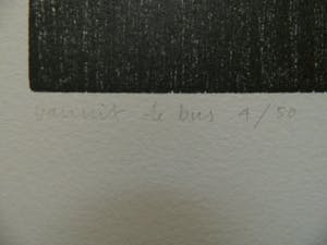 Manuel Kurpershoek - houtsnede met titel: vanuit de bus kopen? Bied vanaf 47!